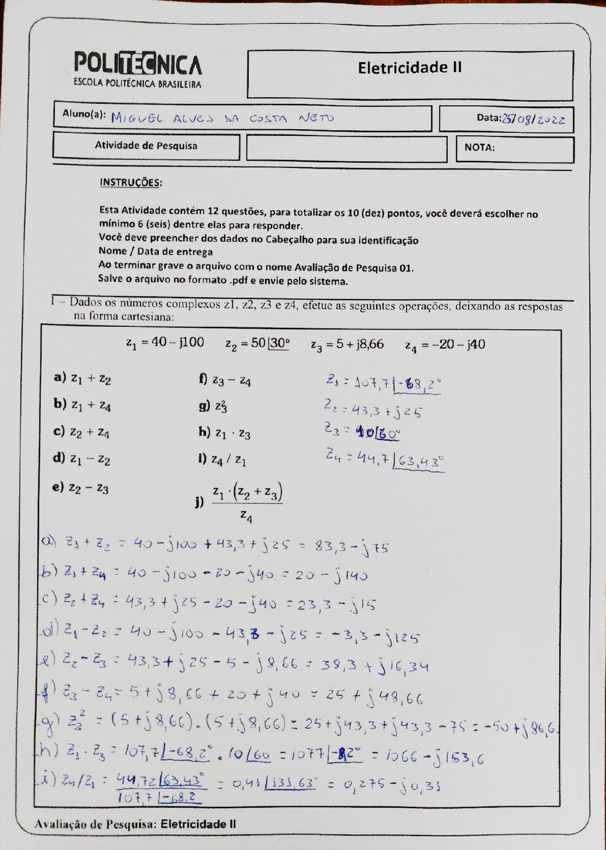 Eletricidade 2 - Atividade - Eletricidade, Eletrotécnica e ...