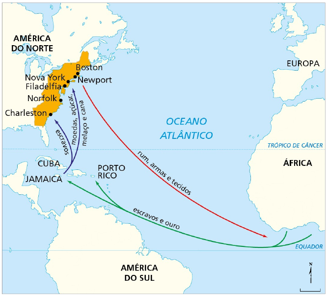 mapa de comercio triangular