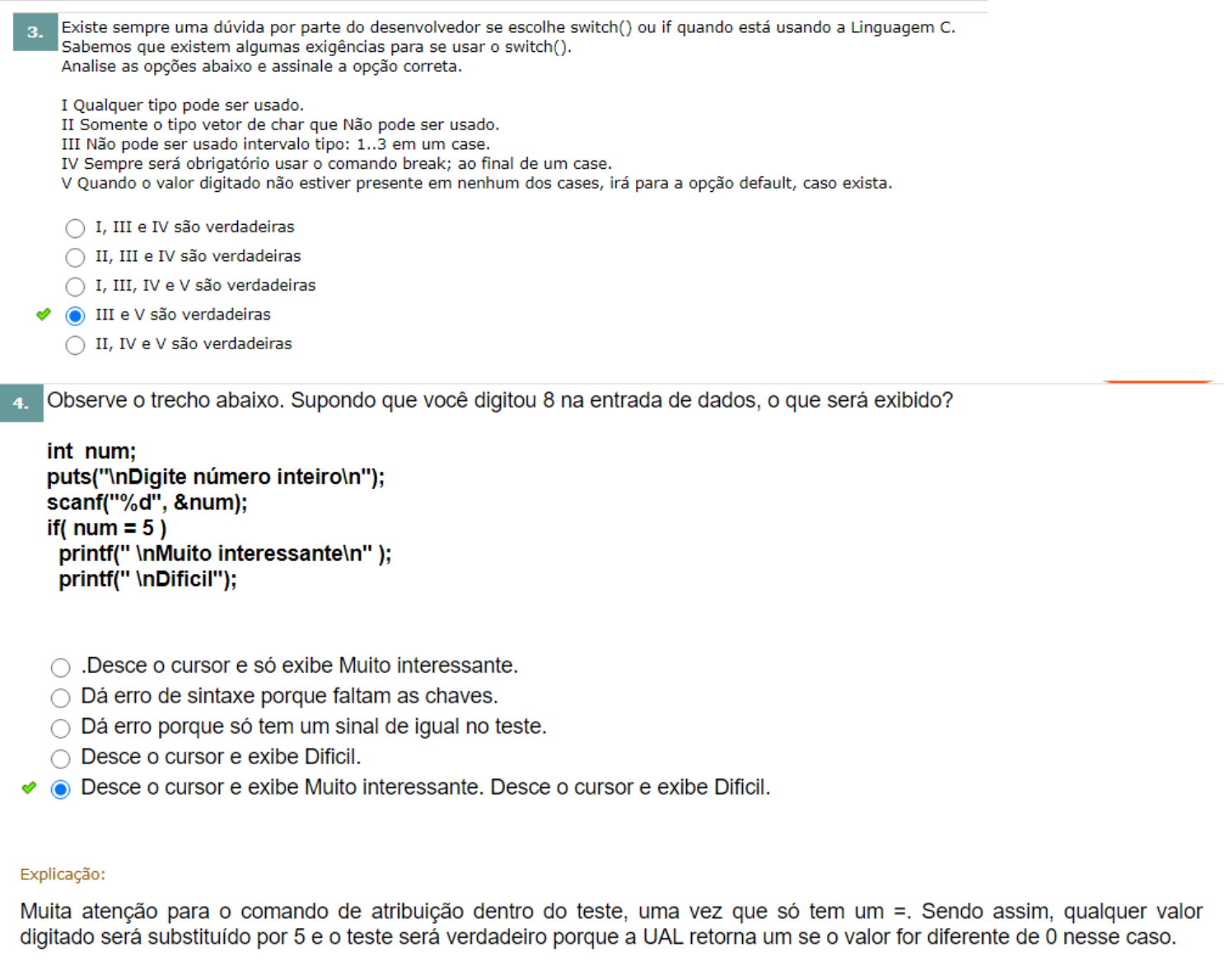 LISTA EXERCICIOS AULA 4 - LINGUAGEM DE PROGRAMAÇÃO 1 - Programação I