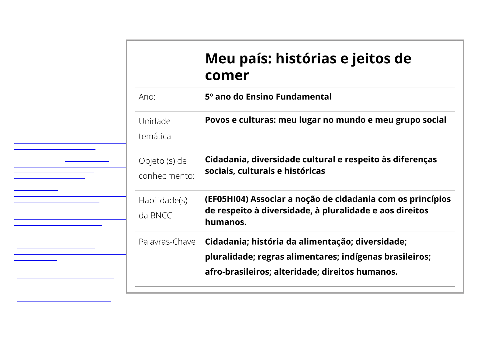 Plano de aula - 4º ano - A culinária nordestina e a permanência dos  costumes indígenas por meio dela