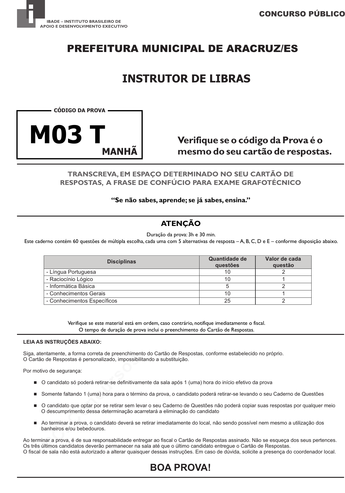 PDF) PROVAS Conhecimentos Gerais Conhecimentos Específicos