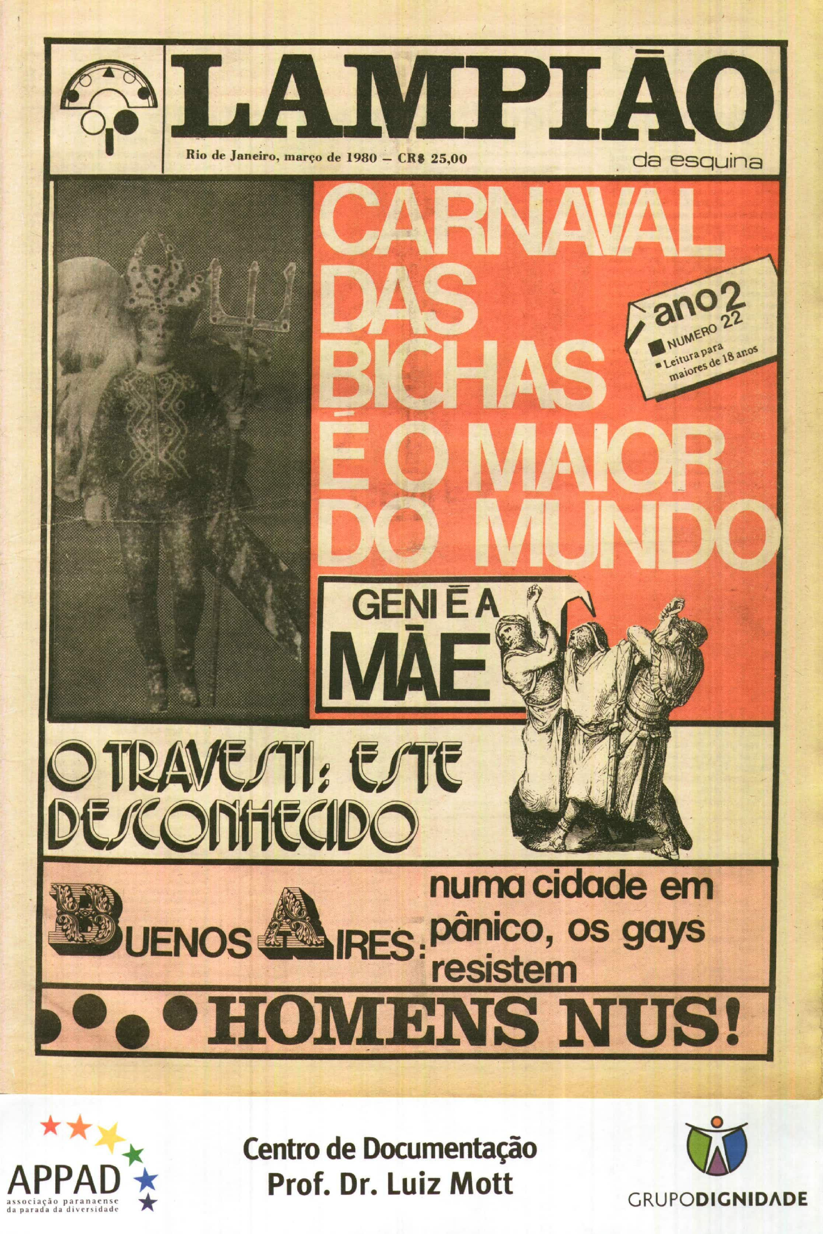 26-LAMPIAO-DA-ESQUINA-EDICAO-22-MARCO-1980 - Diversidade Cultural, Gênero e  Sexualidade