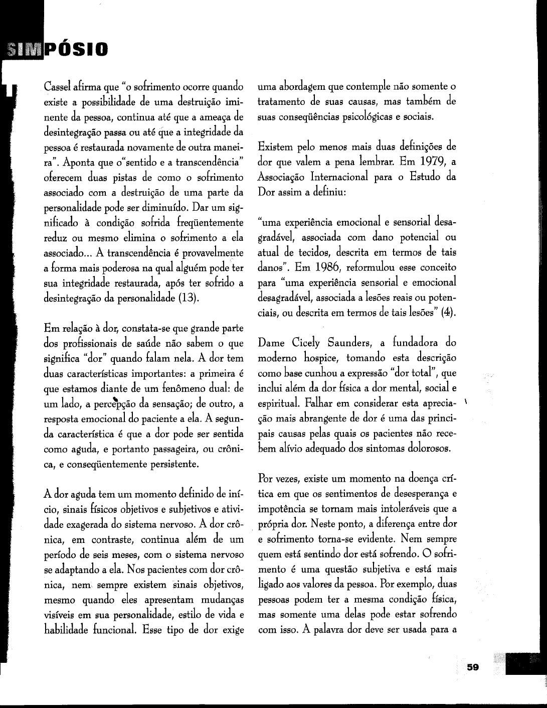 PESSINI, Leo. Humanização Da Dor e Sofrimento Humanos No Contexto  Hospitalar PDF, PDF, Dor