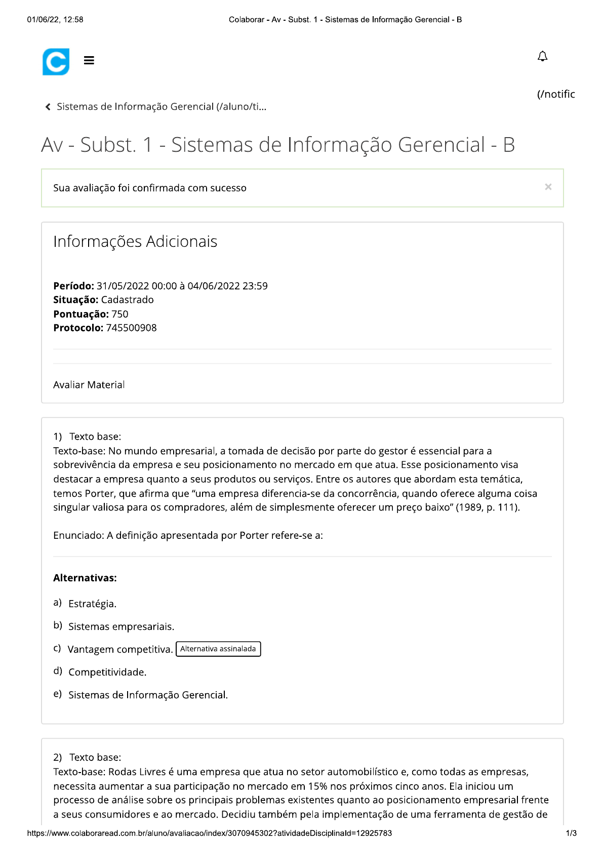 Av - Subst 1 - Sistemas De Informação Gerencial - B - Logística