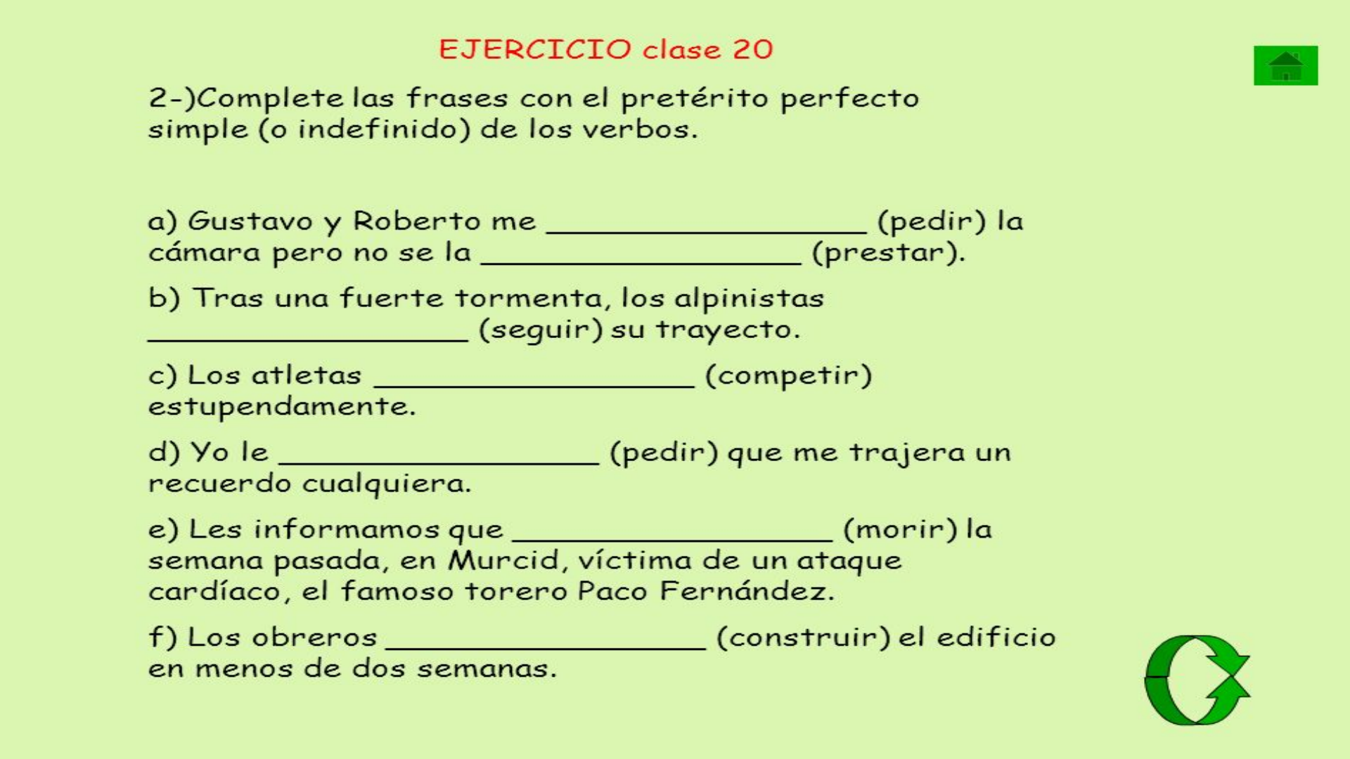 Preterito Perfecto Compuesto Ejercicios - SOLOLEARN