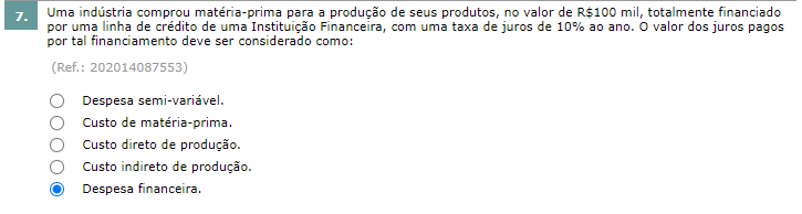 Uma indústria comprou matéria-prima para a produção de seus produtos ...