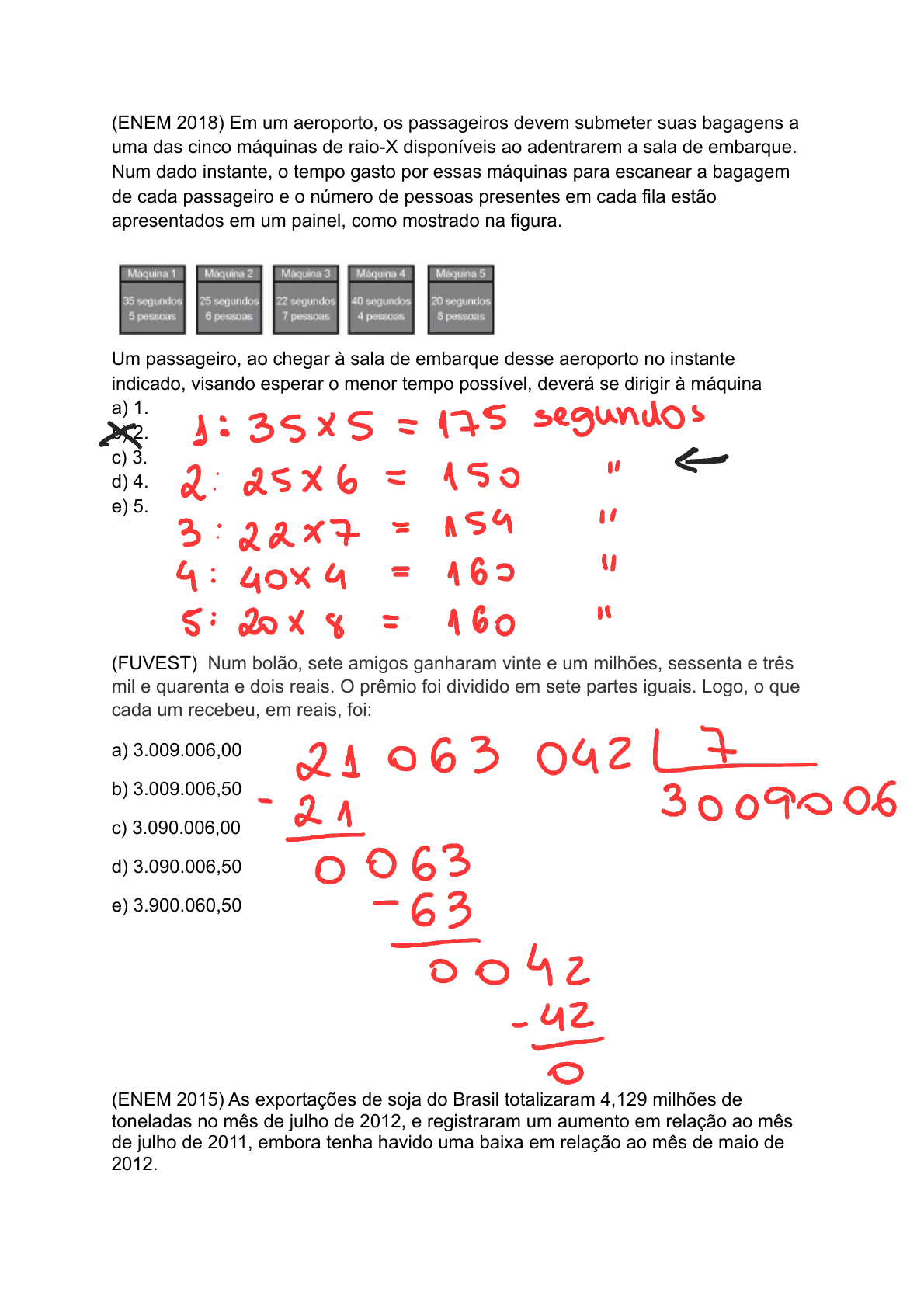 Exercícios de Matemática para o 3º Ano – Operações Básicas