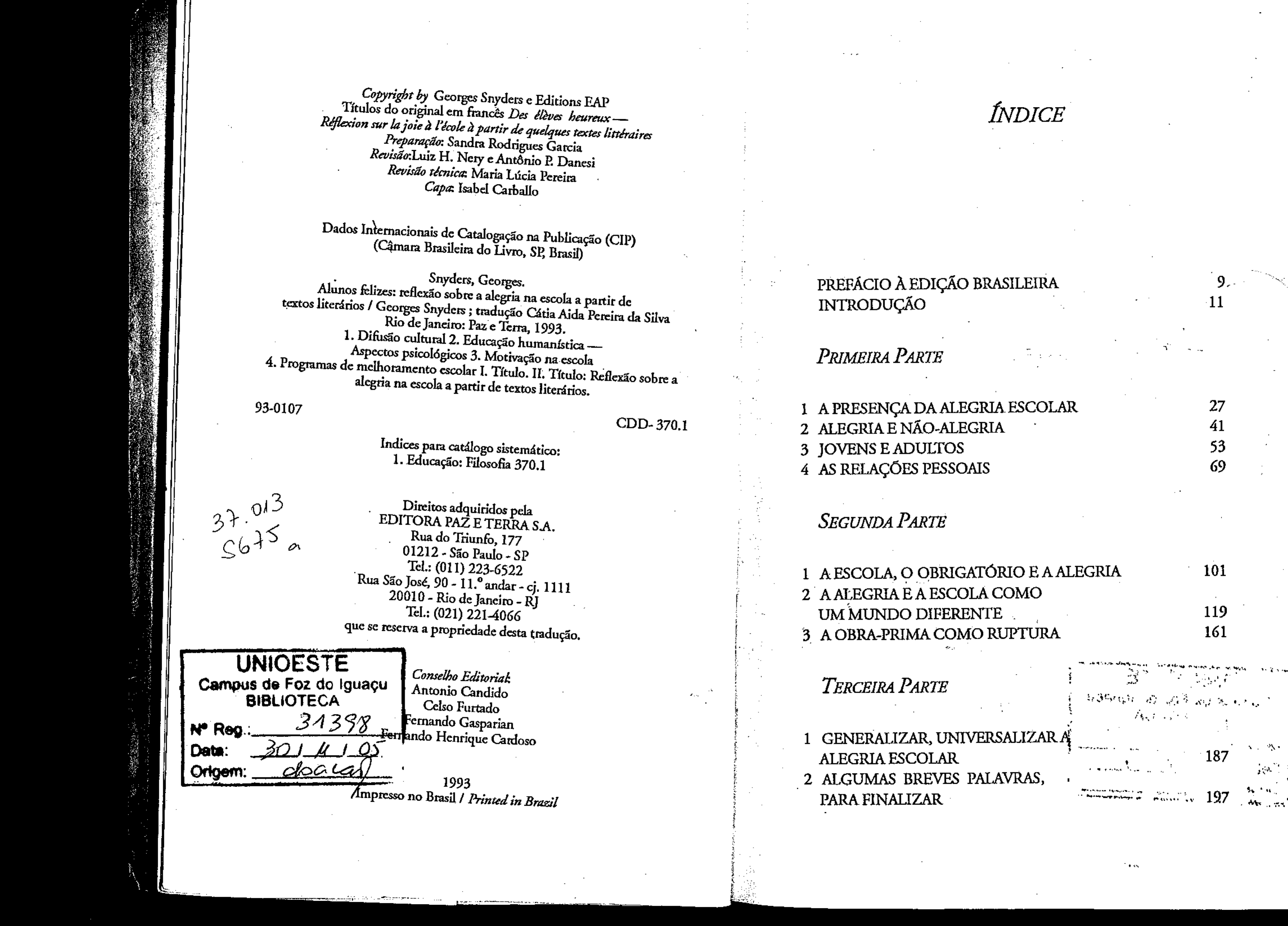 Alunos Felizes Snyders Parte 1 Desenvolvimento Humano I