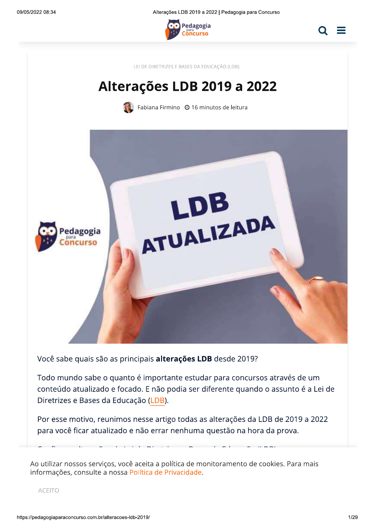 Alterações LDB 2019 A 2022 - Pedagogia