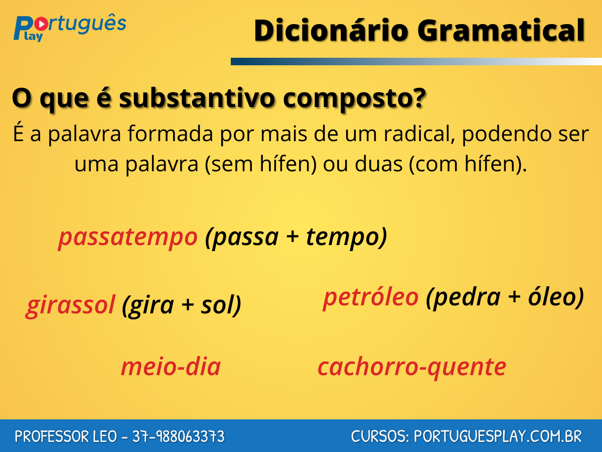 O Que Substantivo Composto Portugu S