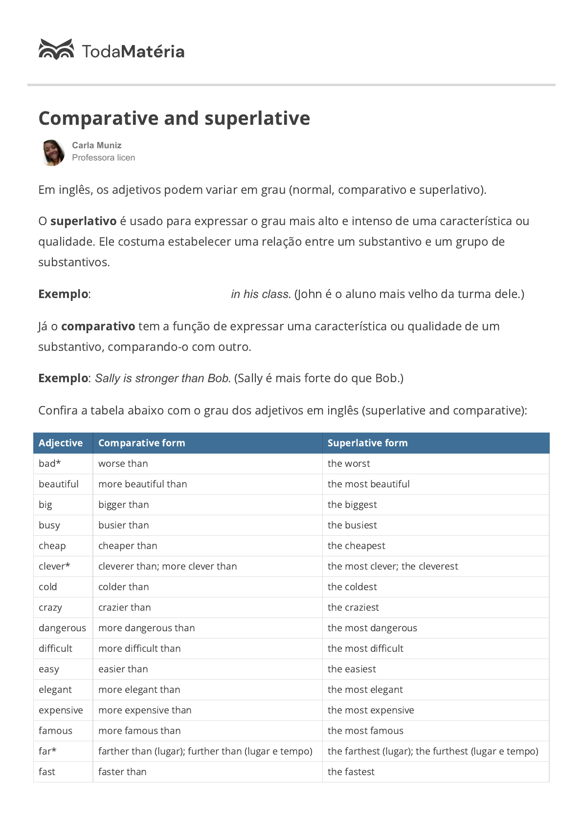 Substantivos em espanhol: gramática completa - Toda Matéria