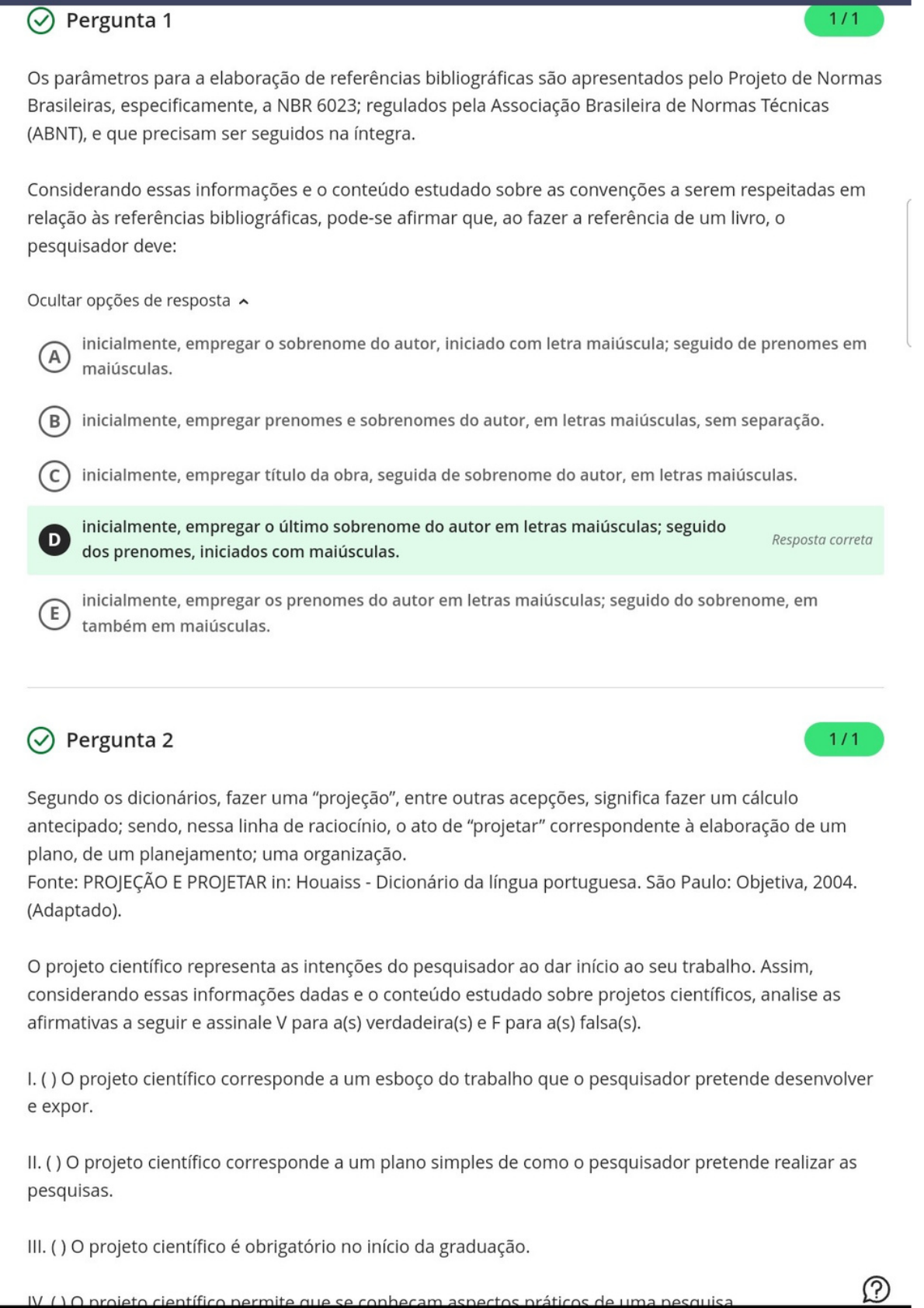 Avaliação On-Line 2 (AOL 2) - Questionário- Metodologia Da Pesquisa DOL ...