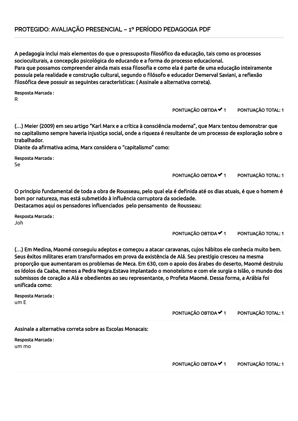 AVALIAÇÃO PRESENCIAL - 3º PERÍODO - PEDAGOGIA - (2) (1) - Pedagogia