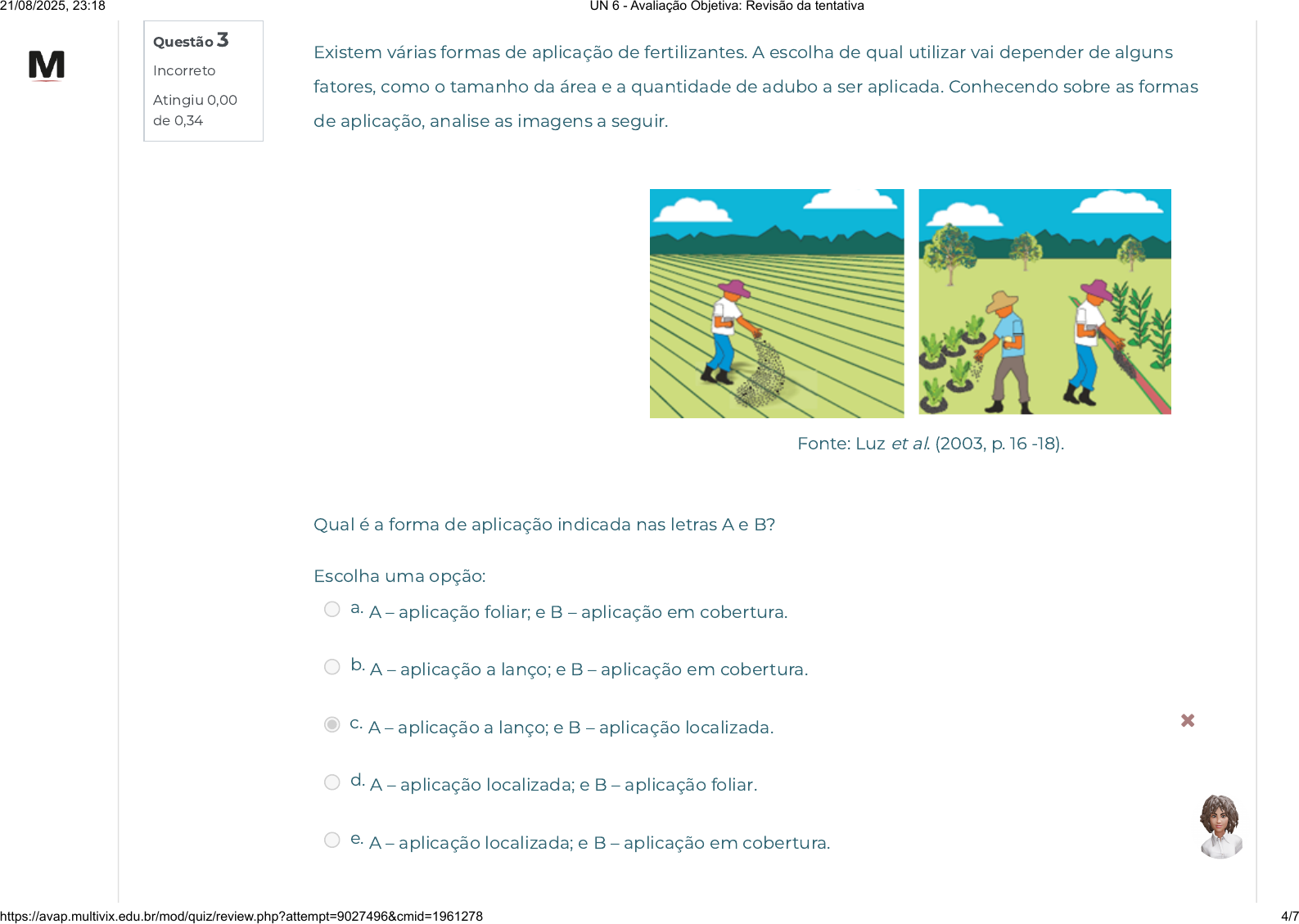 Grátis: UN 6 - Avaliação Objetiva Revisão da tentativa - Questões