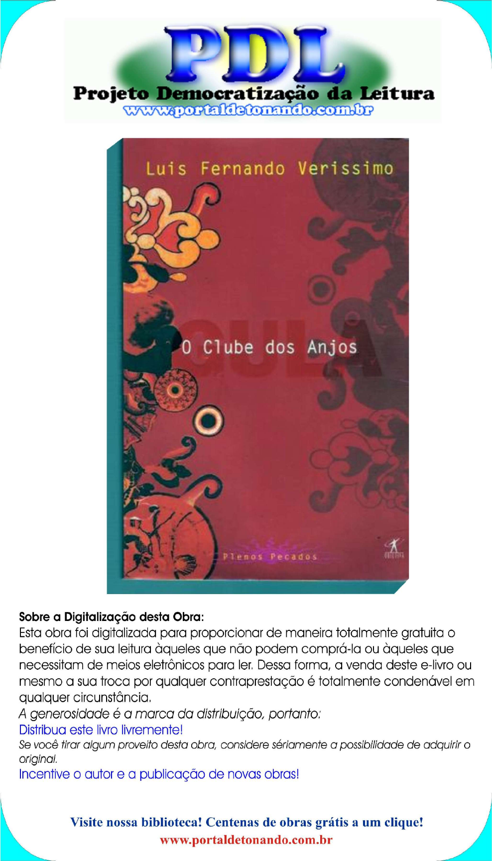 CLUBE DOS ANJOS - Luis Fernando Verissimo - Diversos