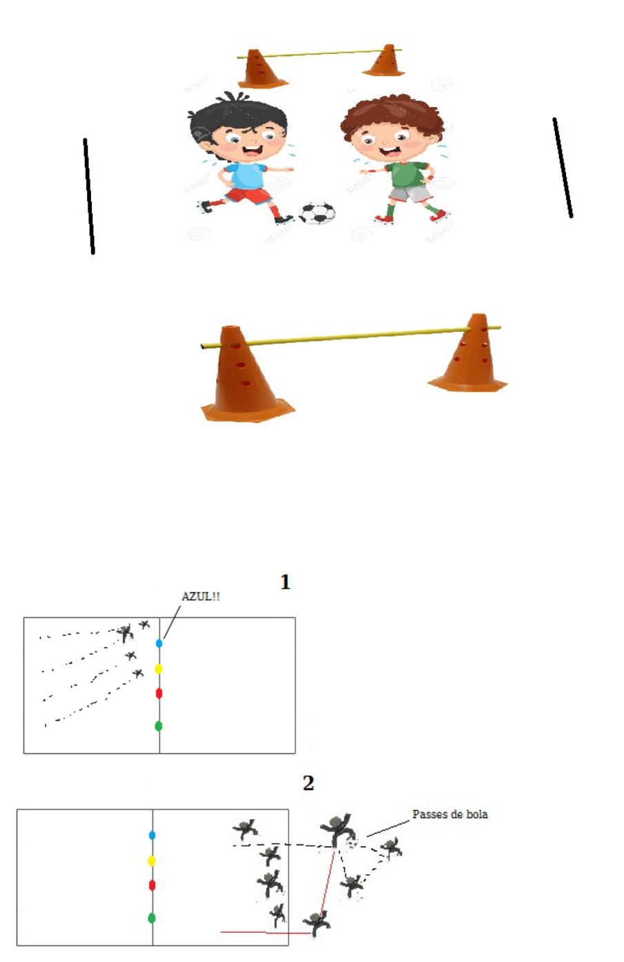 Jogo da velha com condução de bola (Handebol). Podemos usar o mesmo jogo  para diferentes objetivos: condução no handebol, no futebol, fazer  ziguezague, By Educação Física da Depressão