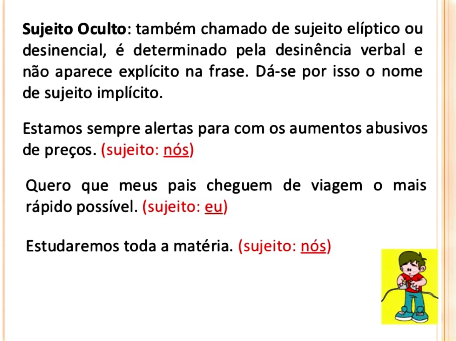 Sujeito Desinencial Tipos De Sujeito Simulado Enem Online De