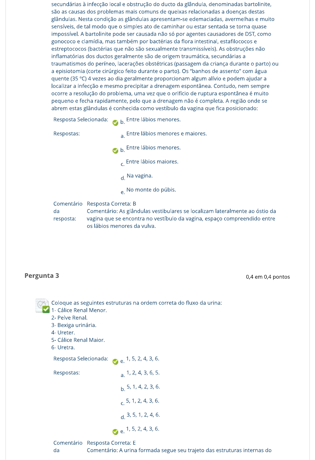 Questionário unid III Anatomia dos Sistemas Enfermagem flex Unip Anatomia dos Sistemas