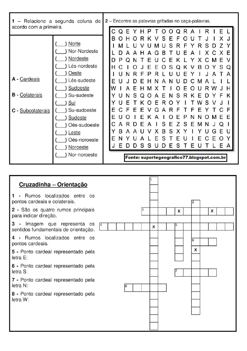 Cruzadinha E Ca A Palavras Cartografia Geografia