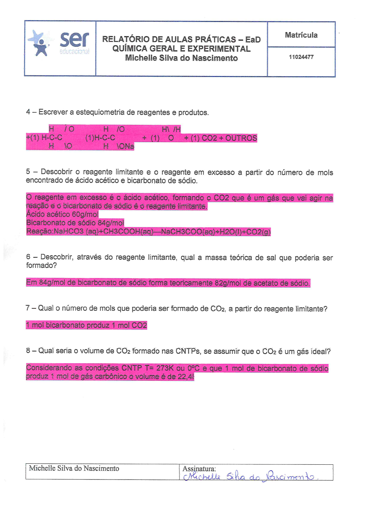 Relatório De Aulas Práticas Ead Química Geral Experimental 4065