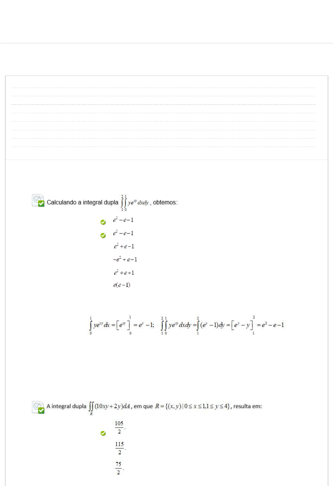 CALCULO DIFERENCIAL E INTEGRAL DE VARIAS VARIAVEIS QUESTIONÁRIO