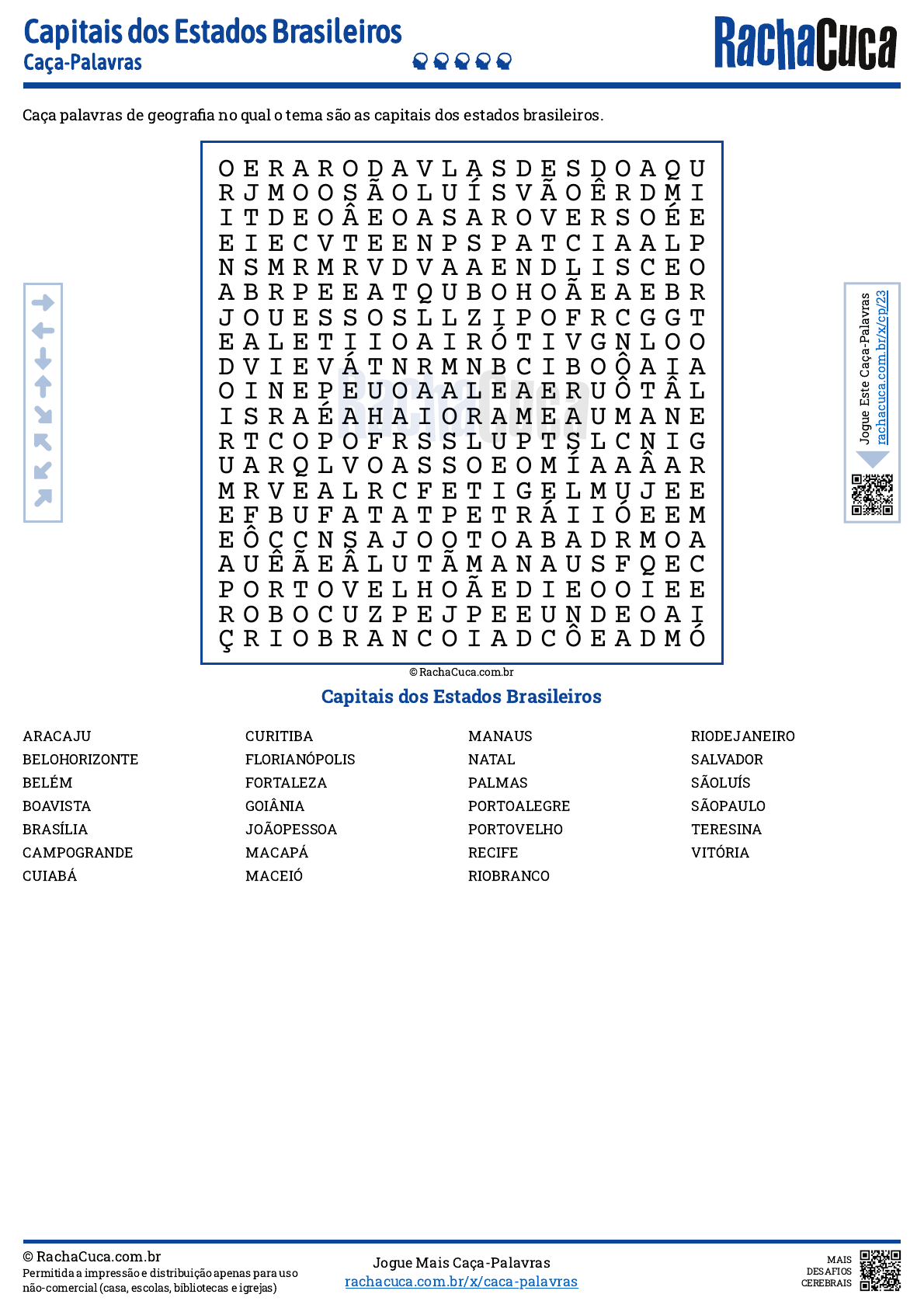 Geografia - Caça Palavras - Racha Cuca