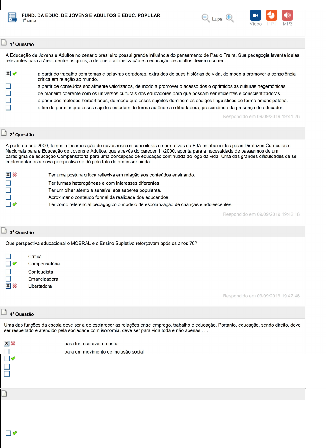 FUND. DA EDUC. DE JOVENS E ADULTOS E EDUC. POPULAR - Fund. da Educ. de  Jovens e Adultos e Educ. Popular