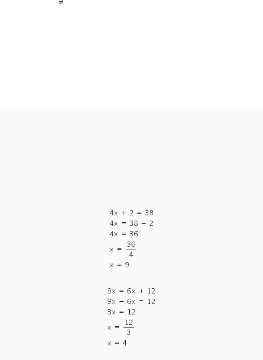 equações do primeiro grau, Exercícios Matemática