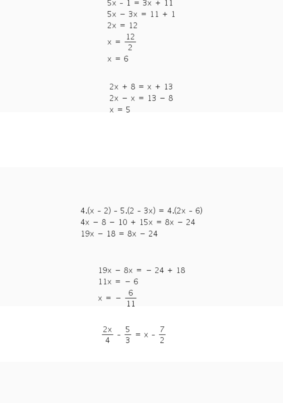 como resolver equação do 1 grau com parenteses