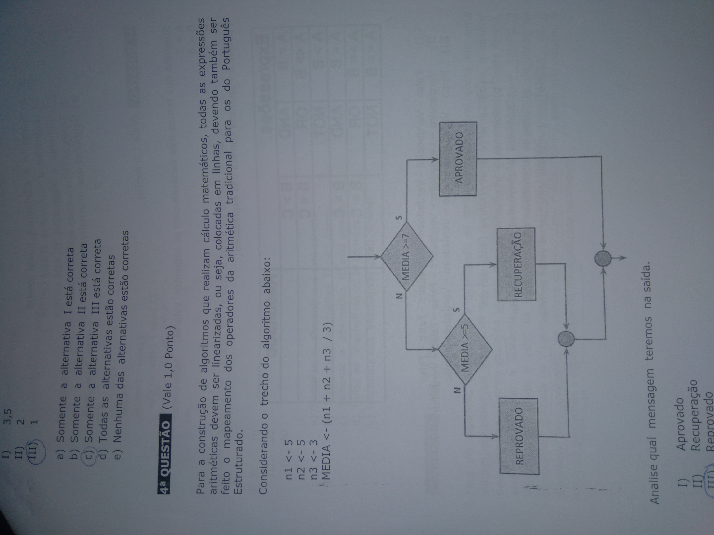 Prova De Algoritmo - Lógica E Programação De Algorítimos