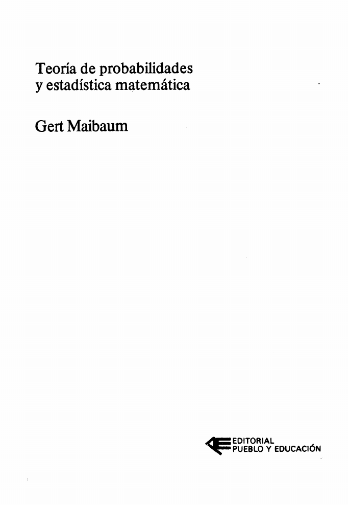 Teoria De Probabilidade Y Estadística Matemática - V E Gmurman - MIR ...