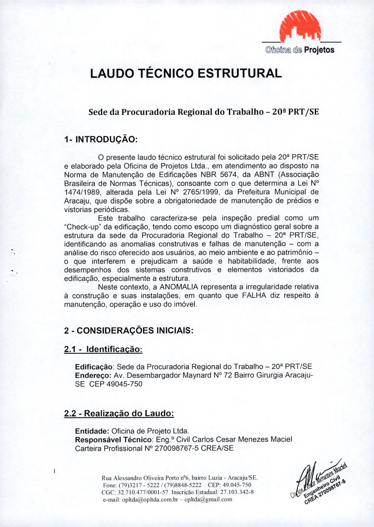 Laudo TÉcnico Estrutural Pdf Free Download Análise Estrutural I 9347