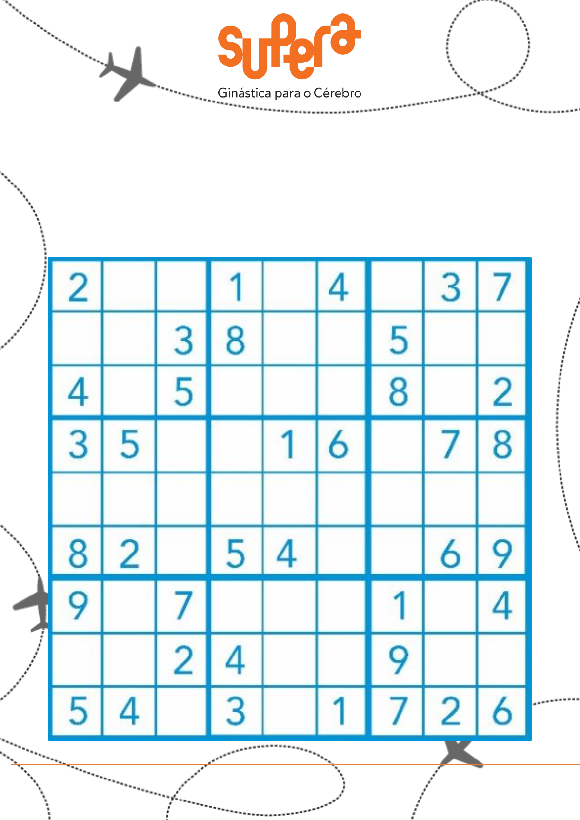 escreva os números de 1 a 6 nos espaços em branco, observando as regras do  sudoku:​ 