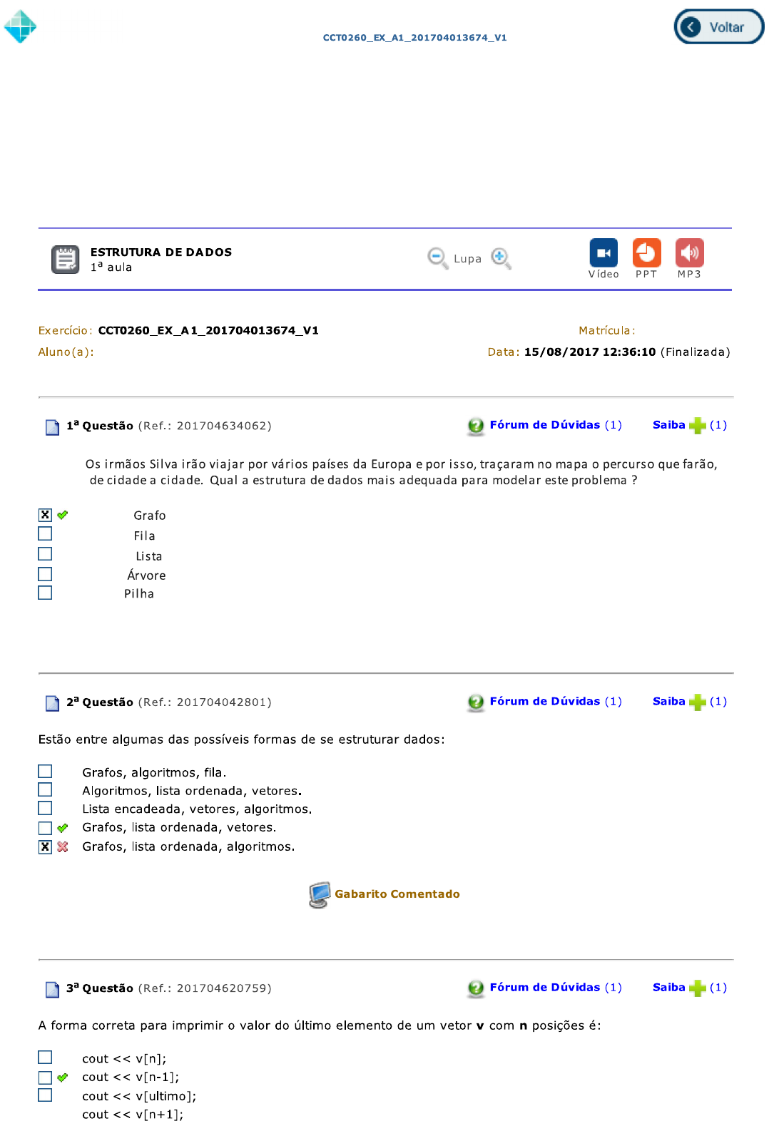 Estrutura de Dados - Exercícios - Aula 1 - Estrutura de Dados I