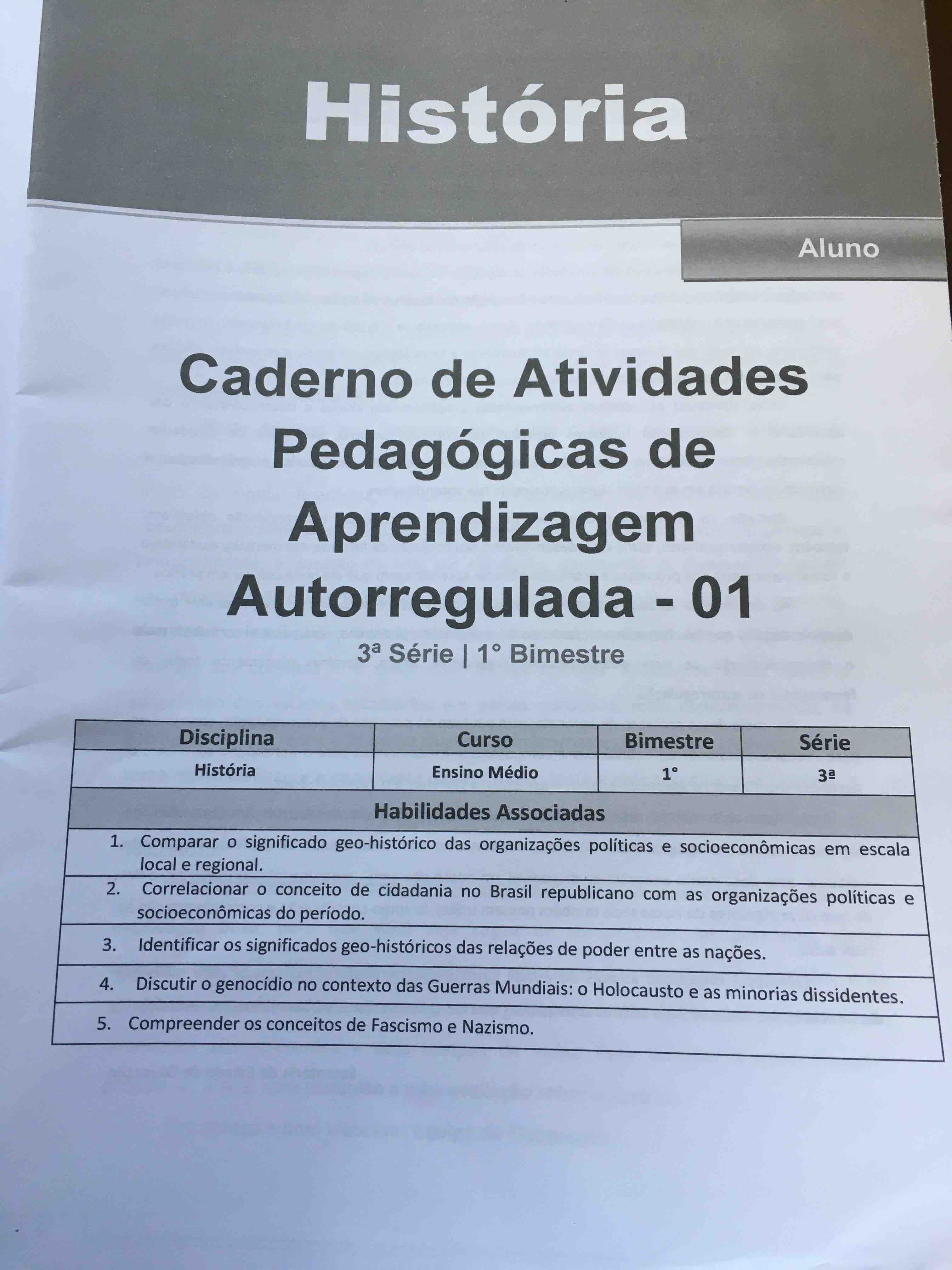 Caderno De Atividades Pedagógicas História 8094