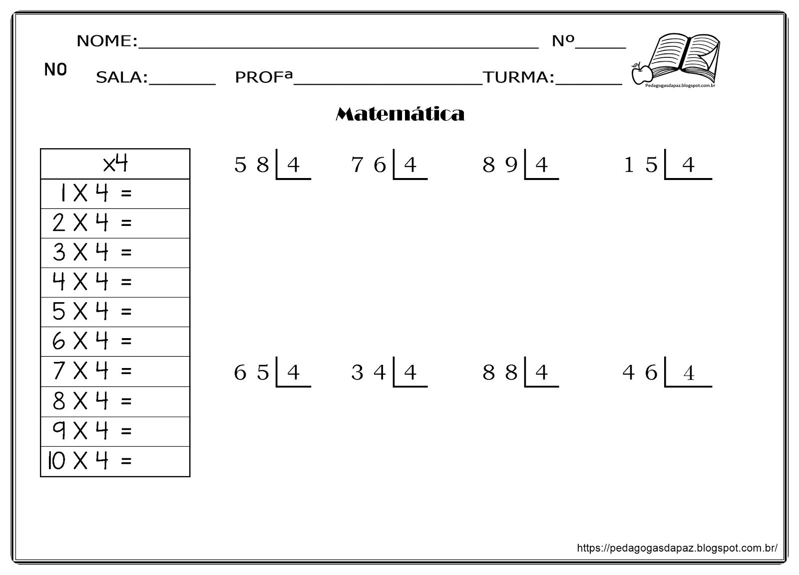 tabuada continhas 4 (1) - Matemática
