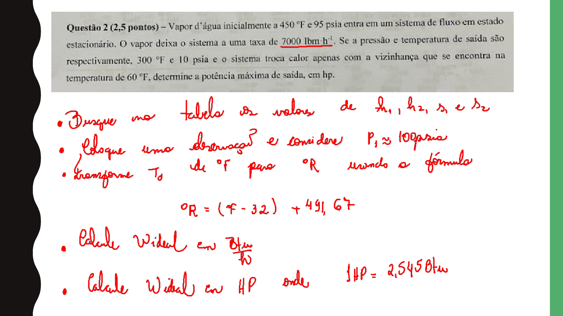 Aula 6 Termodinâmica - Resolução Da Prova - Termodinâmica