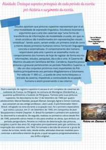 Aspectos principais de cada período da escrita pré-história e surgimento da escrita
