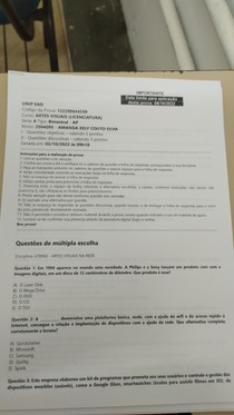 prova artes visuais na rede