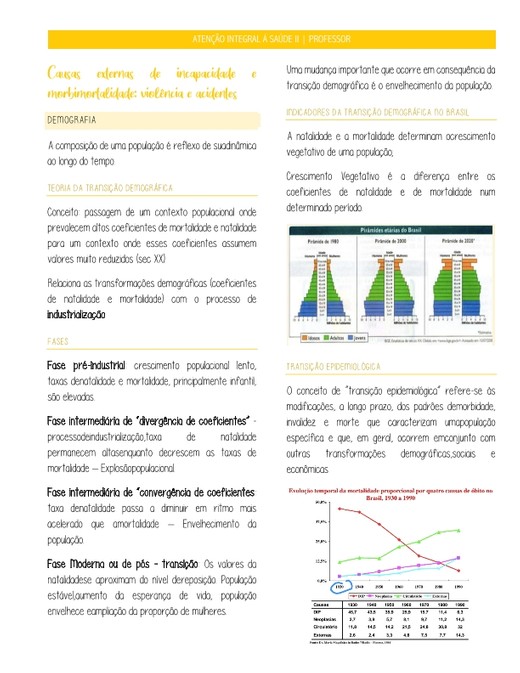 CAUSAS EXTERNAS DE INCAPACIDADE E MORBIMORTALIDADE-VIOLÊNCIA E ACIDENTES