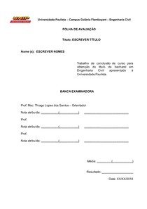 FOLHA DE APROVACAO modelo unip - Modelo Tcc FOLHA DE APROVACAO modelo unip - Modelo Tcc