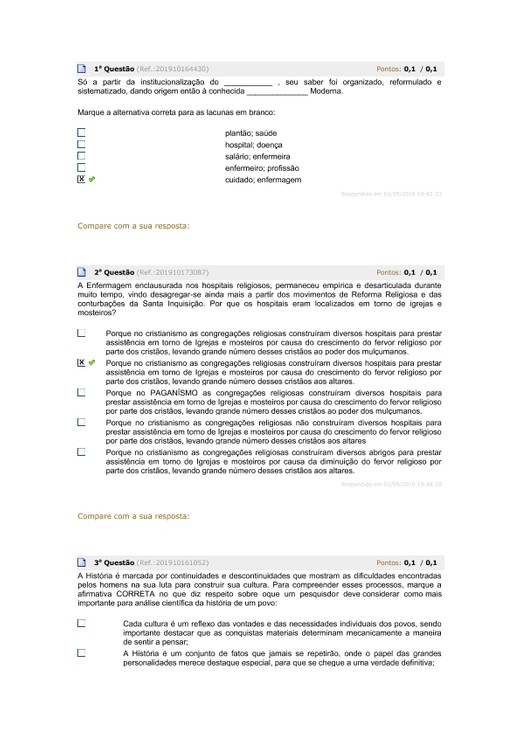 HISTORIA DA ENFERMAGEM AV1 AV2