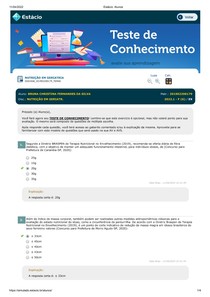 Exercicio NUTRIÇÃO EM GERIATRIA