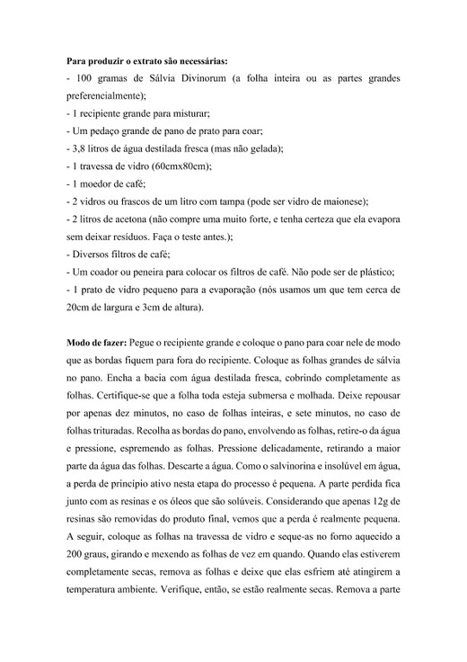 Metodo de extração da sálvinorina A