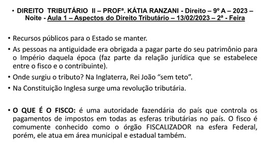 Direito Tributário II - 2023