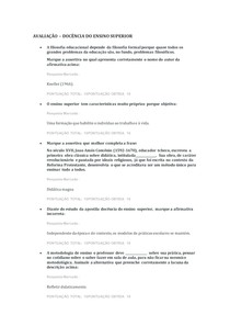 AVALIAÇÃO DOCÊNCIA DO ENSINO SUPERIOR FACUMINAS