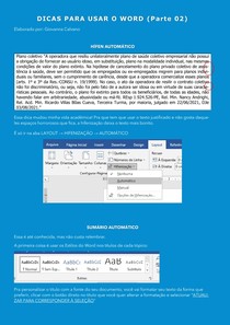 DICAS PARA USAR O WORD - organização da formatação
