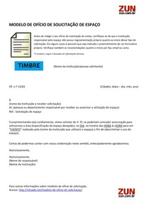 MODELO-DE-OFÍCIO-DE-SOLICITAÇÃO-DE-ESPAÇO - Redação MODELO-DE-OFÍCIO-DE-SOLICITAÇÃO-DE-ESPAÇO - Redação