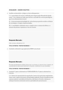 AVALIAÇÃO SAÚDE COLETIVA