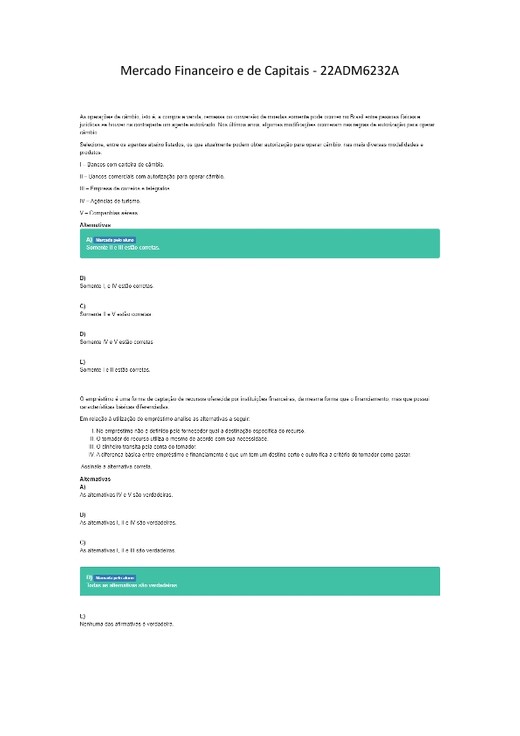 Mercado Financeiro e de Capitais